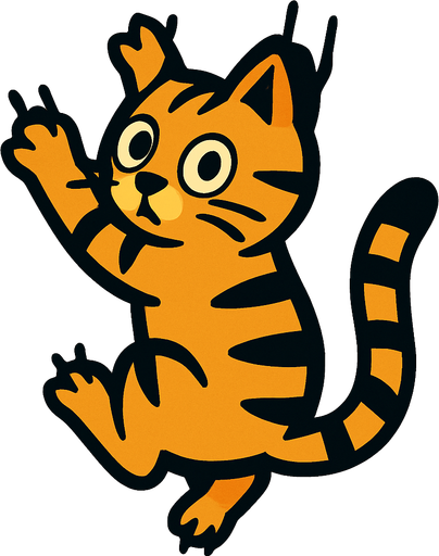 climing cat.
In-Game asset.  2d.  High contrast.  No shadows