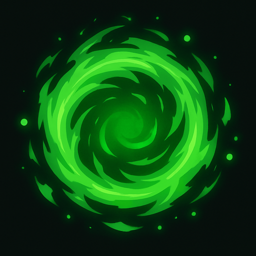 auraGreen top view.
In-Game asset.  2d.  High contrast.  No shadows