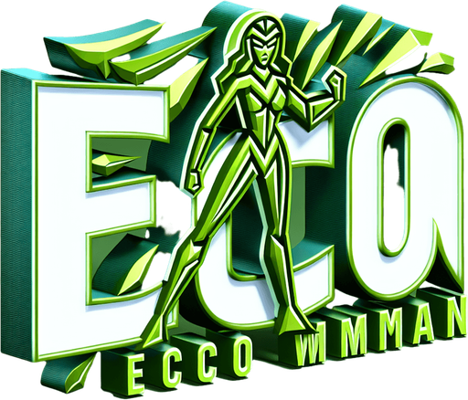 3d logo for the "Ecowoman" super hero with just the text.