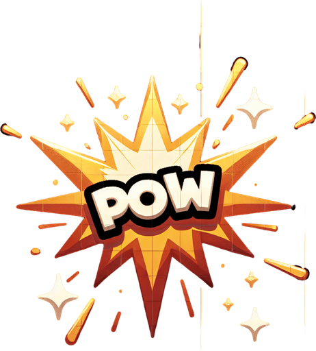 pow effect.
Single Game Texture. In-Game asset. 2d. Blank background. High contrast. No shadows.
