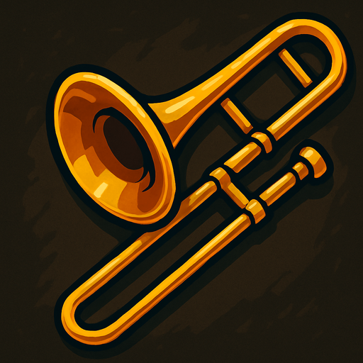 make a 2d trambone image.
In-Game asset.  2d.  High contrast