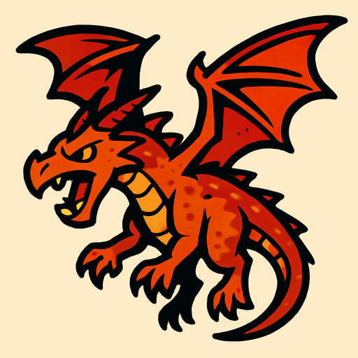 Create a flying dragon enemy with the following features:.
In-Game asset.  2d.  High contrast.  No shadows