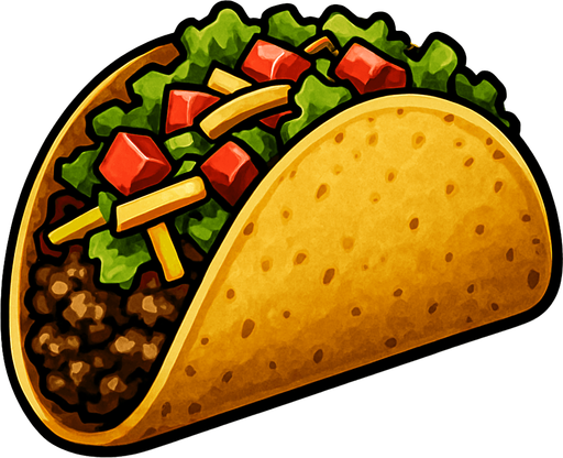 Tabakta Taco - Gerçekçi - Yazısız.
In-Game asset.  2d.  High contrast.  No shadows