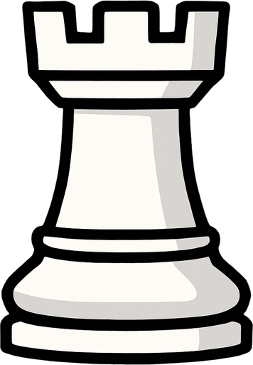 beyaz satranç kalesi.
In-Game asset.  2d.  High contrast.  No shadows