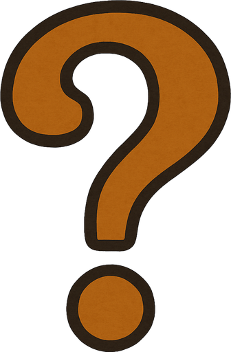 Question mark professor Layton game style.
In-Game asset.  2d.  High contrast.  No shadows