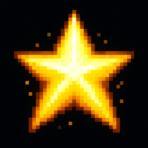 2d pixel art high quality yellow glowing one big star
In-Game asset.  2d.  High contrast.  No shadows