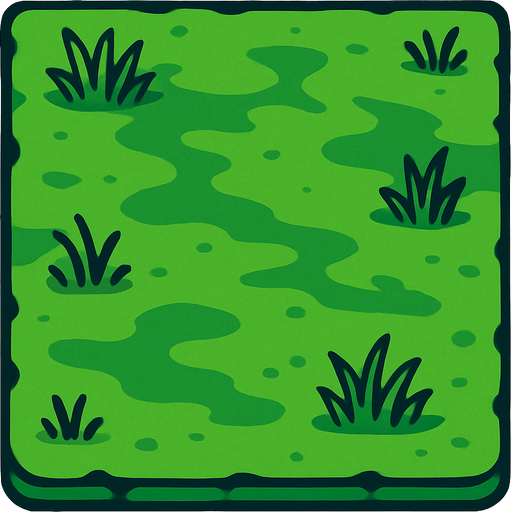 Full green ground.
In-Game asset.  2d.  High contrast.  No shadows