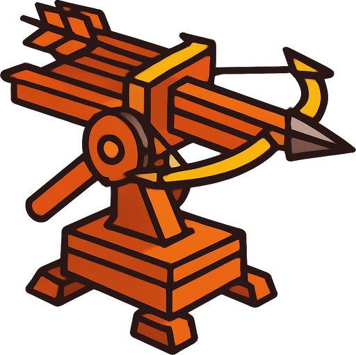 מכונה שיורה חצים.
In-Game asset.  2d.  High contrast.  No shadows