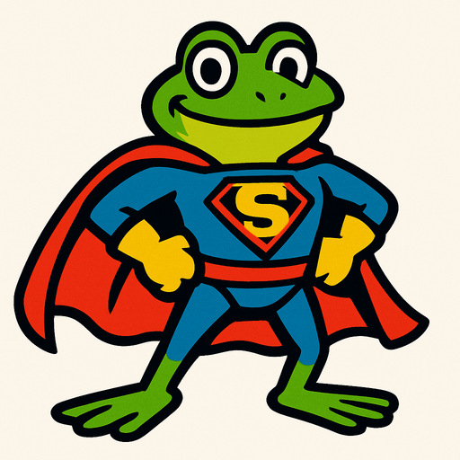 Süper Kurbağa.
In-Game asset.  2d.  High contrast.  No shadows