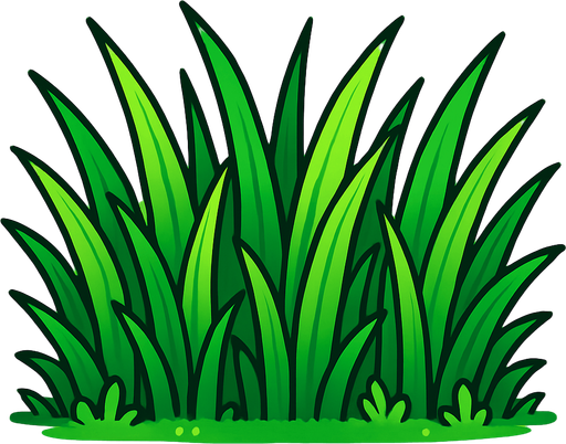 Makeup green colour background in the background and grass.
In-Game asset.  2d.  High contrast.  No shadows