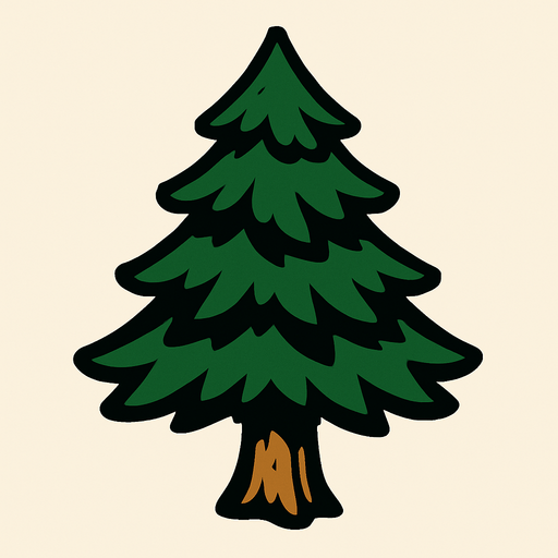 Pine.
In-Game asset.  2d.  High contrast.  No shadows