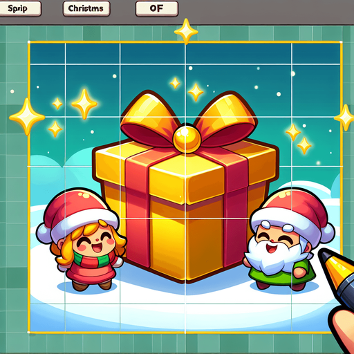 super christmas present, golden, cartoon Single Game Texture. In-Game asset. 2d. Blank background. High contrast. No shadows.