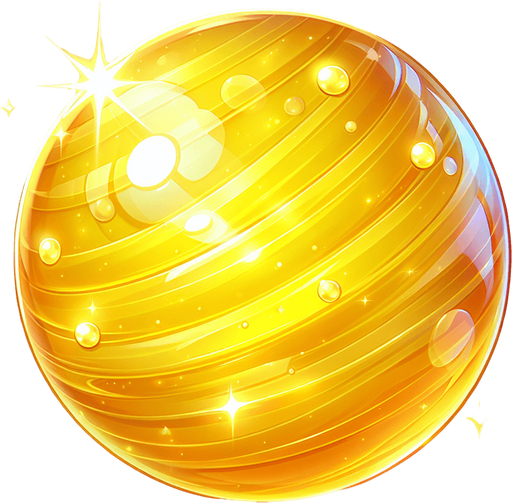 Basic Prompt:
Bright yellow candy, lemon yellow color, smooth surface, sweet and tempting looking treat.
More Detailed Prompt (Optional):
Vibrant, sunny yellow candy, with subtle hints of lemon and gold. It has a smooth, glossy surface, almost like glass. The light catches it just right, creating a small sparkle. The background is slightly blurred.
More Variations to add (Optional):
Shape: Sphere, star, gumball, square, etc.
Texture: Gummy, hard candy, crystalline, etc.
Lighting: Soft, harsh, natural, artificial, etc.
Background: Plain, gradient, candy store, etc.
Additions: Candy wrapper, other candies, etc.
Example Combination Prompt:
Round, bright yellow candy like a gumball. Has a smooth, glossy surface with soft lighting. Hints of lemon and gold colors, p.
Single Game Texture.  In-Game asset.  2d.  Blank background.  High contrast.  No shadows