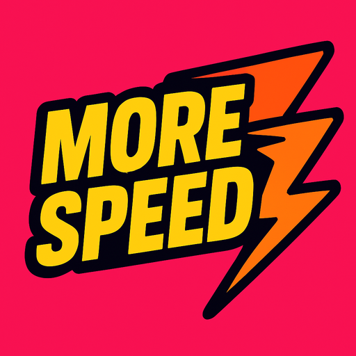 mas velocidad pero escrito en ingles.
In-Game asset.  2d.  High contrast.  No shadows