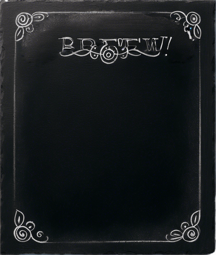 Words "NOVICE BREW" in chalk, handwritten