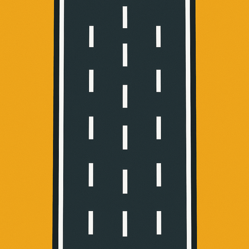 a highway road but top view.
In-Game asset.  2d.  High contrast.  No shadows