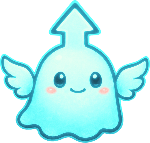 Kawaii winged neon ghost spirit creature style of Pokémon ghibli