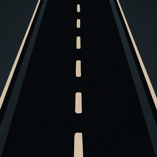 carretera oscura con perspectiva desde arriba.
In-Game asset.  2d.  High contrast.  No shadows