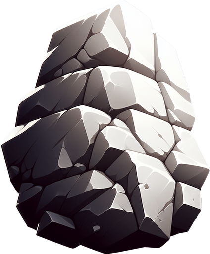 rock.
Single Game Texture. In-Game asset. 2d. Blank background. High contrast. No shadows. 100 by 100 sieze