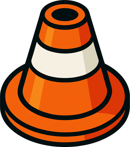 Top of traffic cone.
In-Game asset.  2d.  High contrast.  No shadows