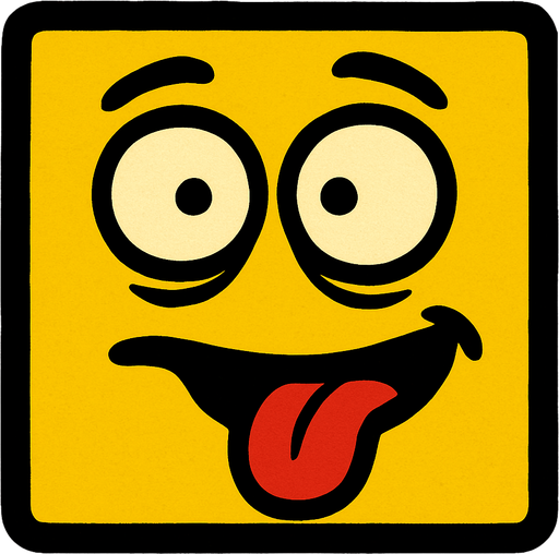 Funny square face looking like an idiot yellow.
In-Game asset.  2d.  High contrast.  No shadows