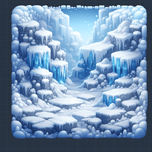 Ice or snow or glacier.
Single Game Texture. In-Game asset. 2d. Blank background. High contrast. No shadows.
