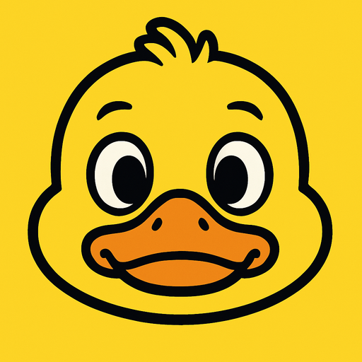 yellow cartoon baby duck face.
In-Game asset.  2d.  High contrast.  No shadows