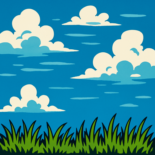 A sky with grass.
In-Game asset.  2d.  High contrast.  No shadows