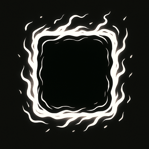 Kare şeklinde siyah bir portal.
In-Game asset.  2d.  High contrast.  No shadows