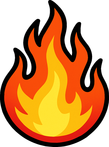 Fire.
In-Game asset.  2d.  High contrast.  No shadows
