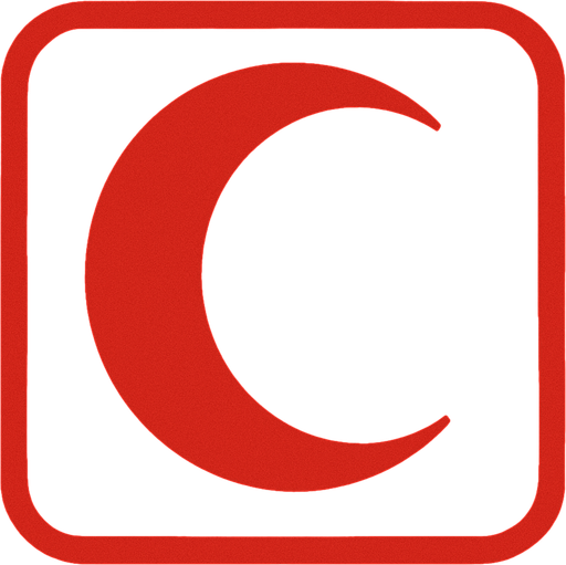 RED CRESCENT ICON.
In-Game asset.  2d.  High contrast.  No shadows