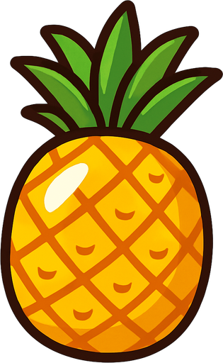 Shiney pineapple vector.
In-Game asset.  2d.  High contrast.  No shadows