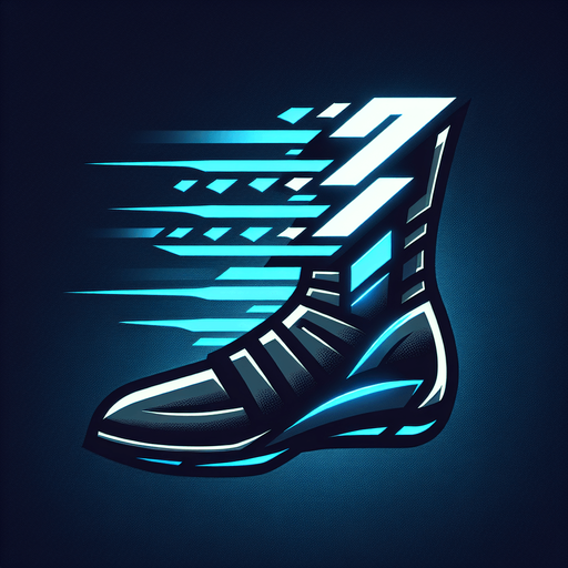 A stylized, sleek cybernetic boot or leg silhouette with clear motion lines trailing behind it (like speed lines). Alternatively, three chevrons (>>>) pointing forward, glowing with blue energy, suggesting rapid advancement..
Single Game Texture.  In-Game asset.  2d.  Blank background.  High contrast.  No shadows