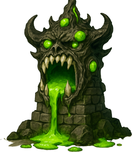 poisonous tower realistic.
In-Game asset.  2d.  High contrast.  No shadows
