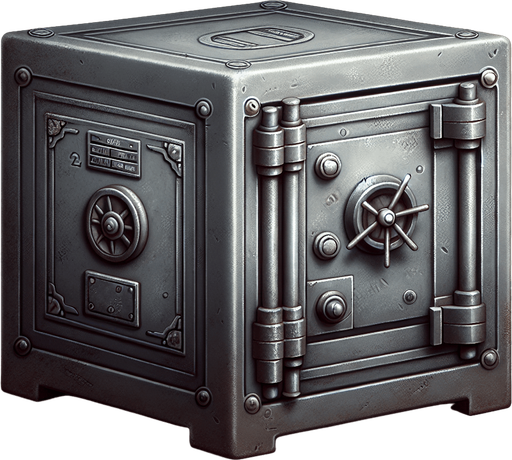 old safe png grey with four buttons on the side.
Single Game Texture. In-Game asset. 2d. Blank background. High contrast. No shadows.