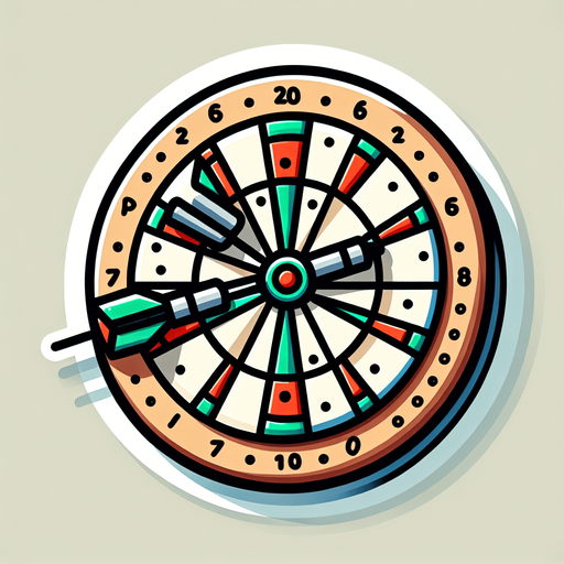 Cartoon flat dart board.
Single Game Texture. In-Game asset. 2d. White background. High contrast. No shadows.