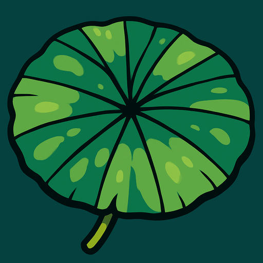 daun teratai.
In-Game asset.  2d.  High contrast.  No shadows