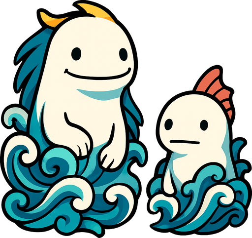 River spirits characters from movie "spirited a way". HD colors..
In-Game asset.  2d.  High contrast.  No shadows