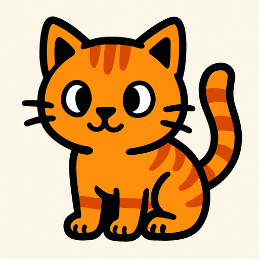 Cat.
In-Game asset.  2d.  High contrast.  No shadows