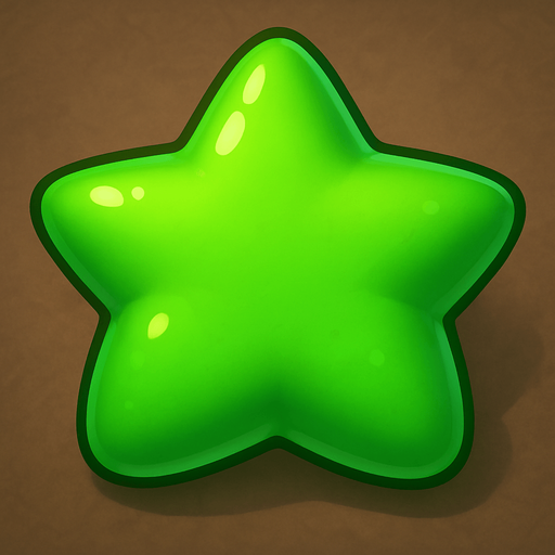 bright green fat star.
In-Game asset