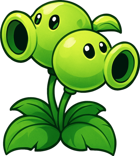 doublepeashooter del juego plantas vs zombies fusion.
In-Game asset.  No shadows