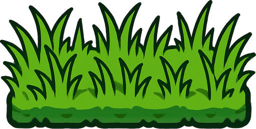 Pasto que cubra un terreno alargado con puntas del mismo pasto saliendo de ellas.
In-Game asset.  2d.  High contrast.  No shadows