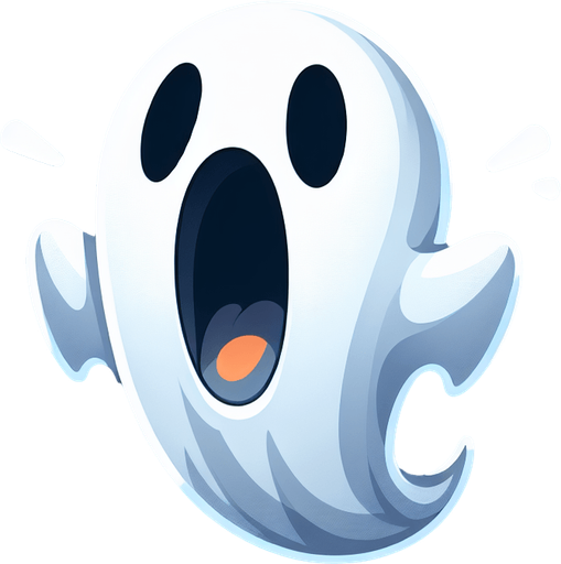screaming ghost.
Single Game Texture. In-Game asset. 2d. Blank background. High contrast. No shadows.