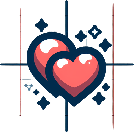 2 hearts.
Single Game Texture. In-Game asset. 2d. Blank background. High contrast. No shadows.