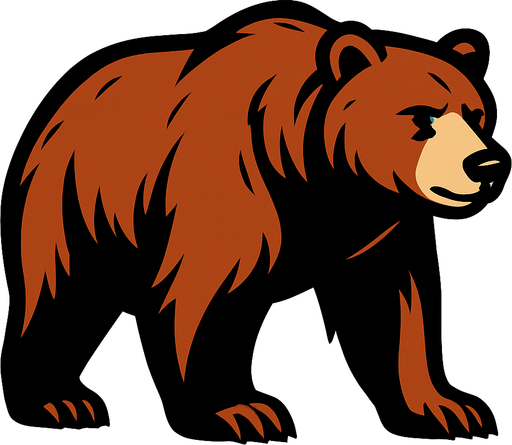 bear no background.
In-Game asset.  2d.  High contrast.  No shadows