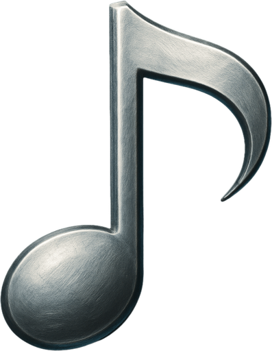 Music, icon, yazısız, gerçekçi.
In-Game asset.  High contrast.  No shadows