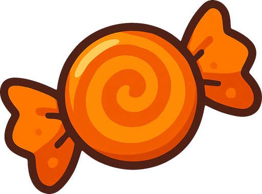 Turuncu şeker.
In-Game asset.  2d.  High contrast.  No shadows