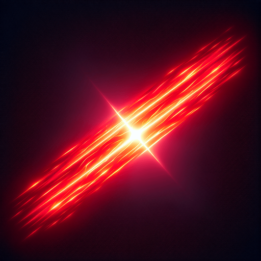 A red glowing line. Bright red core with subtle outer glow. 
Single Game Texture. In-Game asset. 2d. Blank background. High contrast. No shadows.