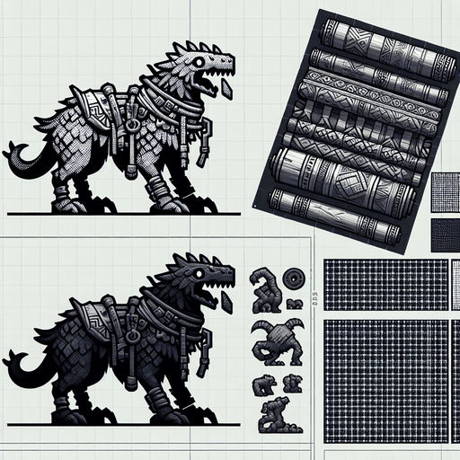 Canavar.
Single Game Texture.  In-Game asset.  2d.  Blank background.  High contrast.  No shadows