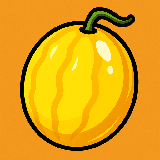 Shiney yellow melon vector.
In-Game asset.  2d.  High contrast.  No shadows